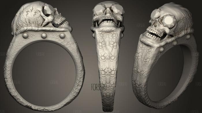 skull ring stl model for CNC